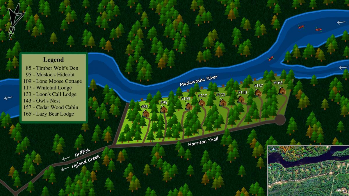 Madawaska river cottages map